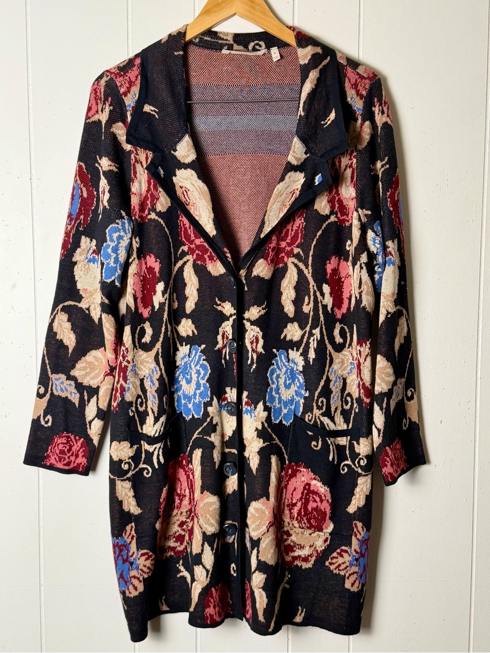Soft Surroundings Floral Cardigan Button Front with Pockets PL